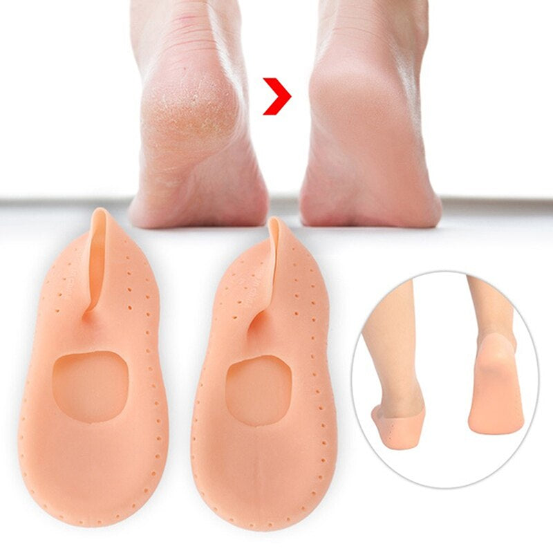 "Revitalize and Soothe Your Feet with Silicone Gel Heel Socks - Ultimate Solution for Cracked Skin, Chapped Care, and Pedicure Health!"