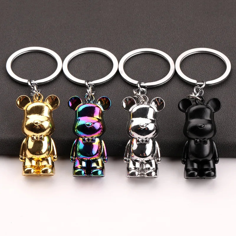 New Creative Zinc Alloy Violent Bear Keychains Exquisite Cute Car Key Ornaments Bag Pendant Cartoon Key Chains Gift Wholesale